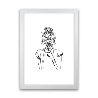 Left Hand Flower Girl Art Print by Carissa Tanton White Grain