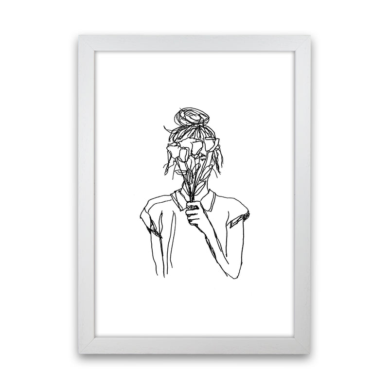 Left Hand Flower Girl Art Print by Carissa Tanton White Grain