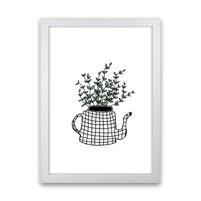 Teapot Plants Green Art Print by Carissa Tanton White Grain