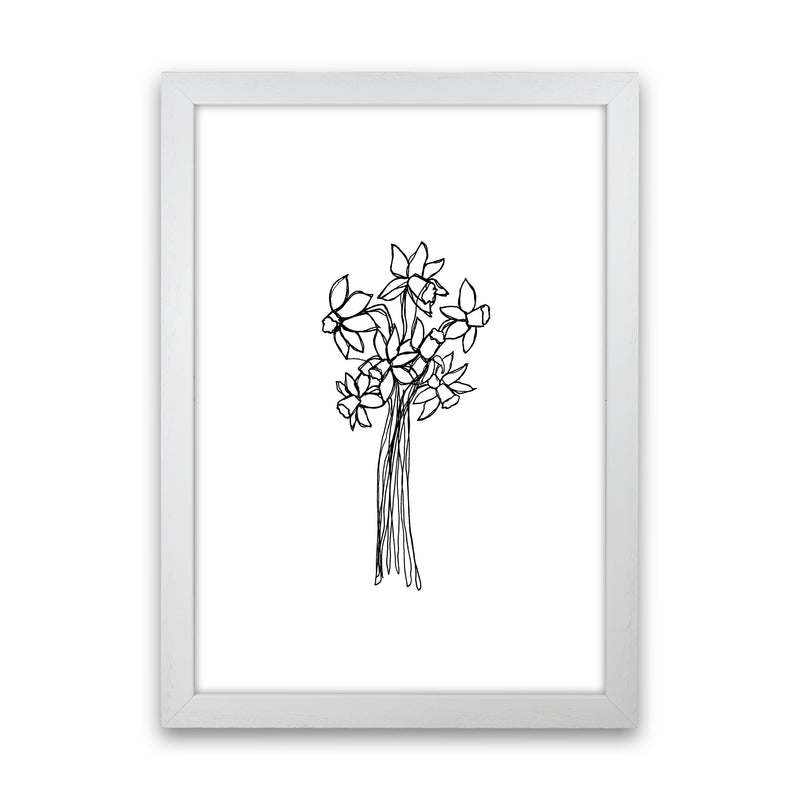 Daffodils Line Art Print by Carissa Tanton White Grain