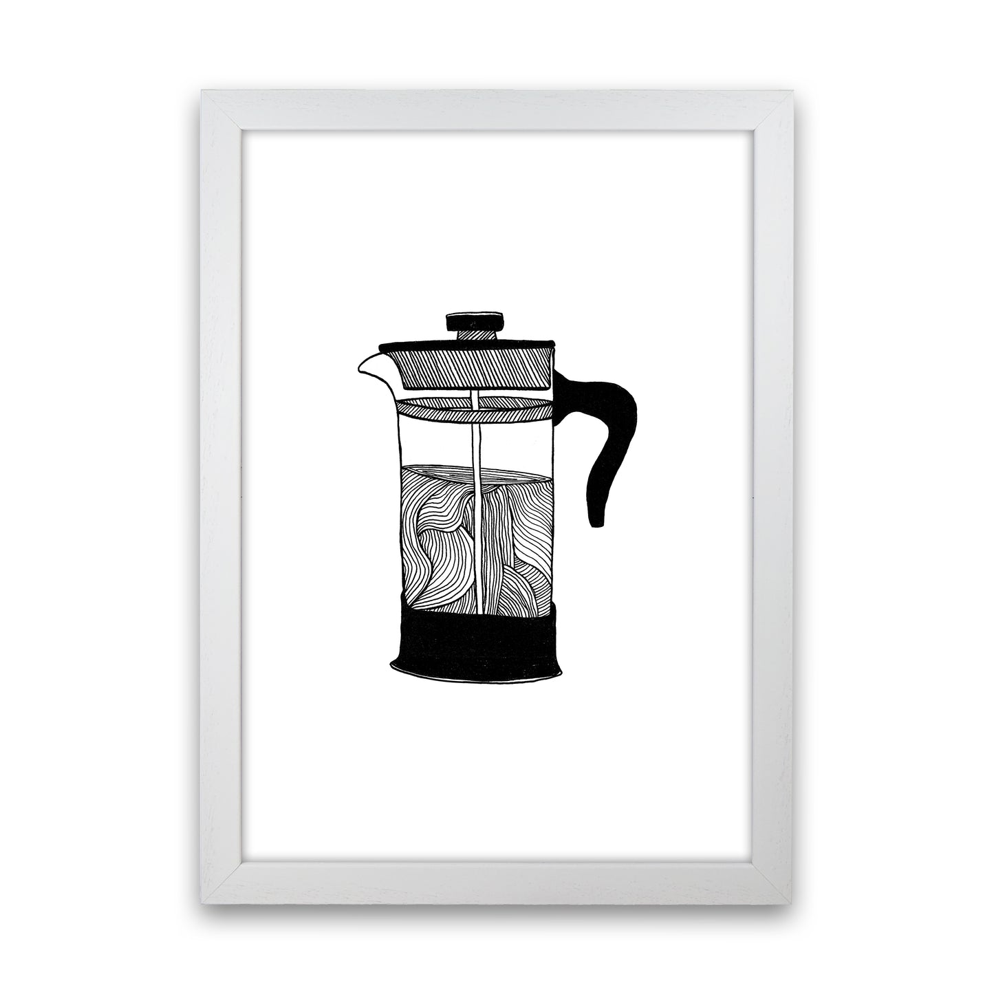 Cafetiere Art Print by Carissa Tanton White Grain