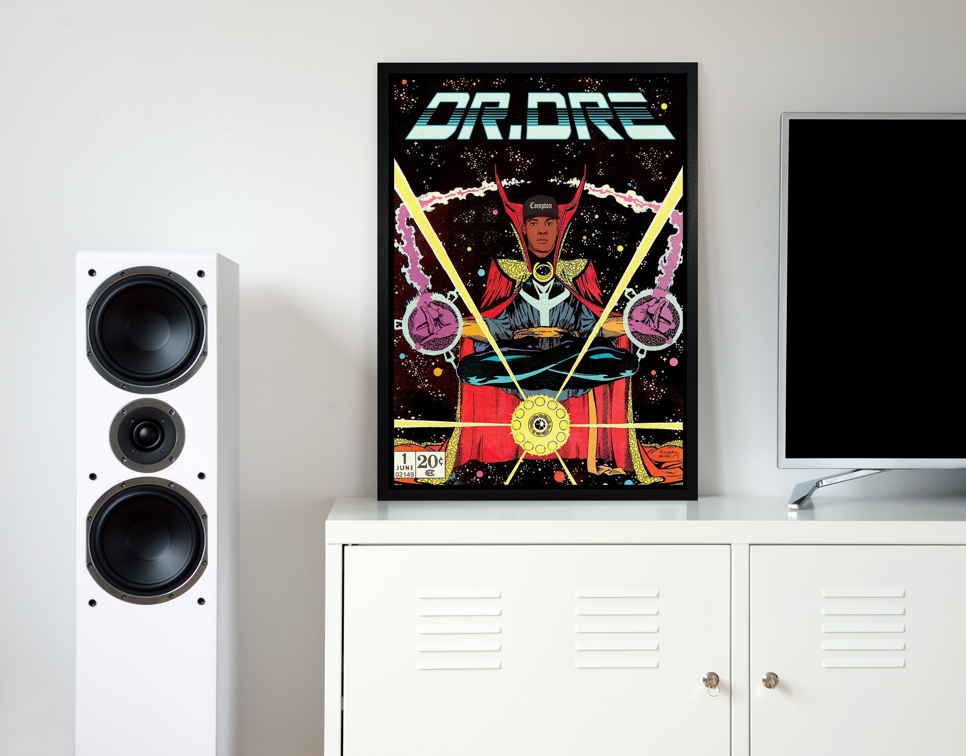 Dr dre retro music poster framed wall art print