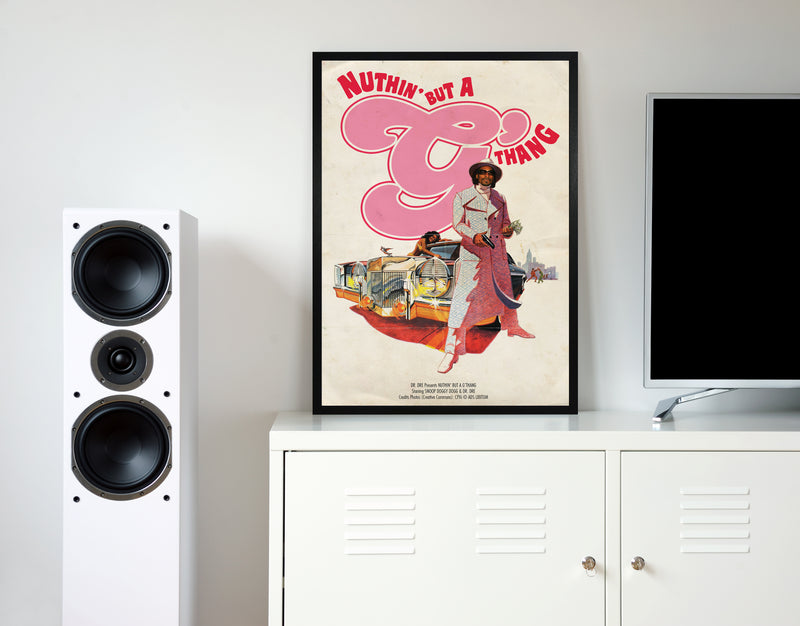 Nuthin but a g thang retro music poster framed wall art print