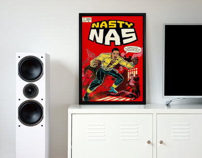 Nasty nas retro music poster framed wall art print
