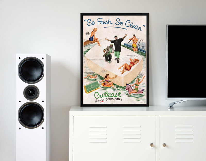Outkast so fresh so clean retro music poster framed wall art print