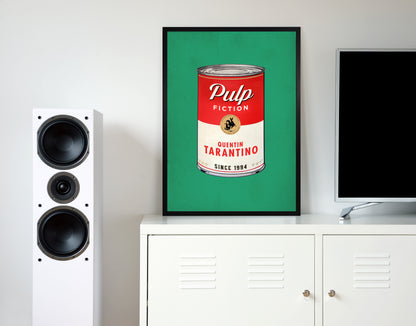 Pulp fiction retro movie poster framed wall framed digital art print &#8211; vintage style movie decor wall hanging gift