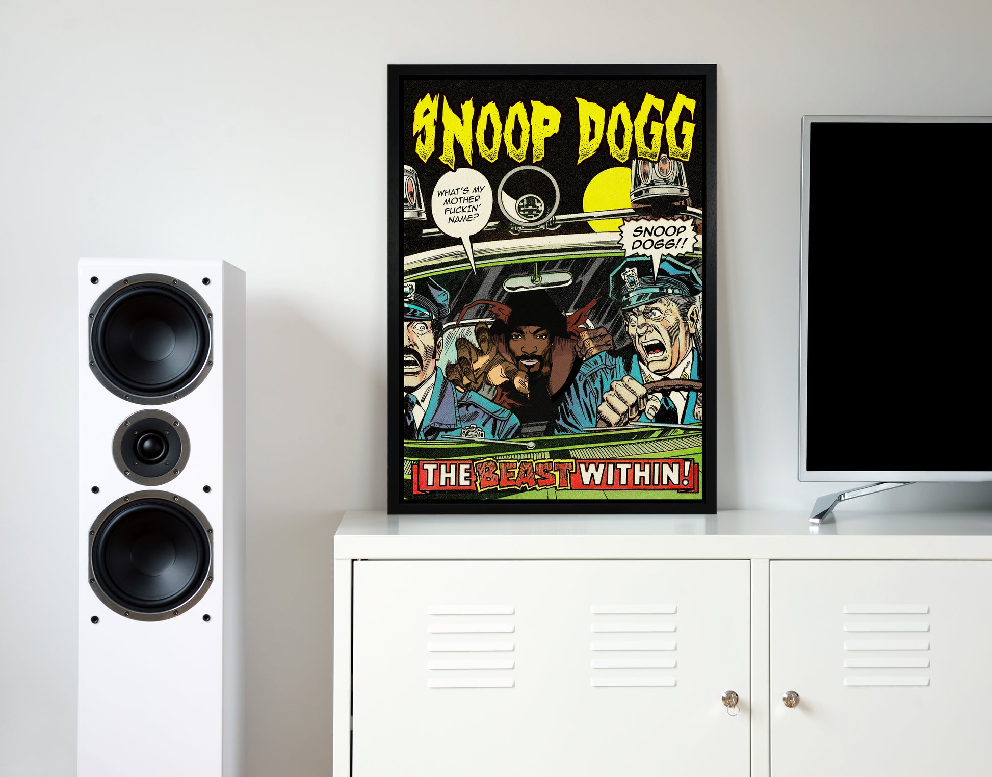 Snoop dog the beast within retro music poster framed wall art print