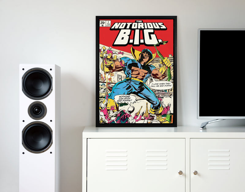 The notorious big retro music poster framed wall art print