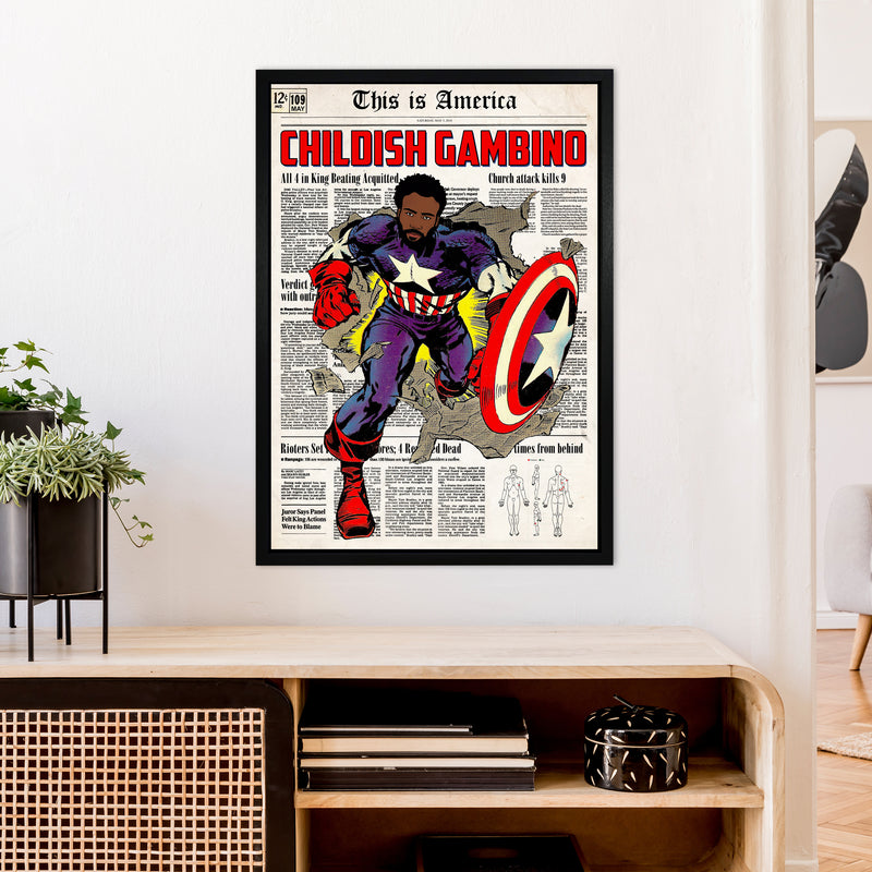 Childish by David Redon Retro Music Poster Framed Wall Art Print A1 White Frame
