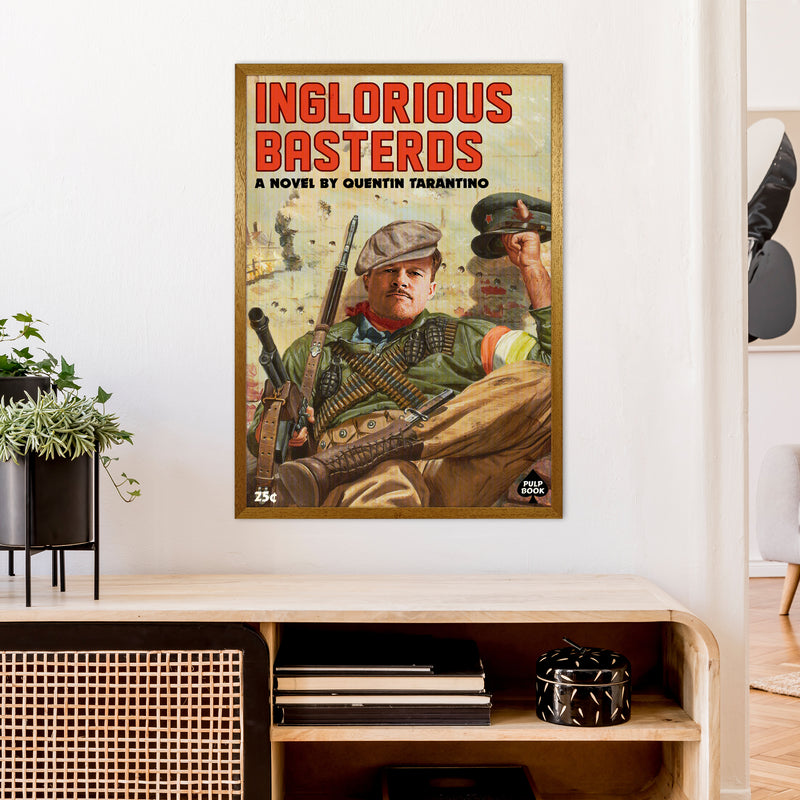 Inglorious Basterds by David Redon Retro Movie Poster Framed Wall Art Print A1 Print Only