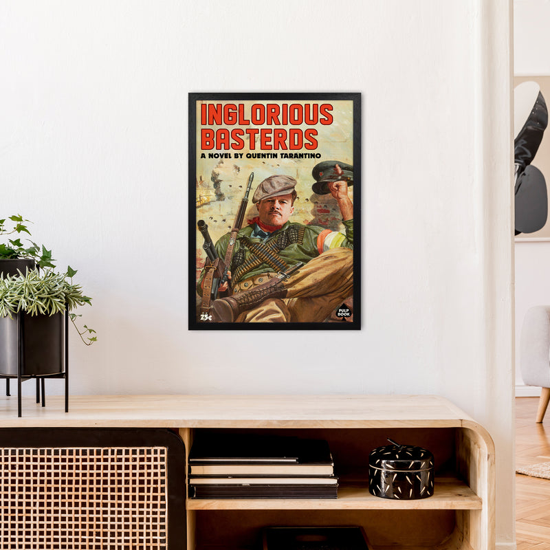 Inglorious Basterds by David Redon Retro Movie Poster Framed Wall Art Print A2 White Frame