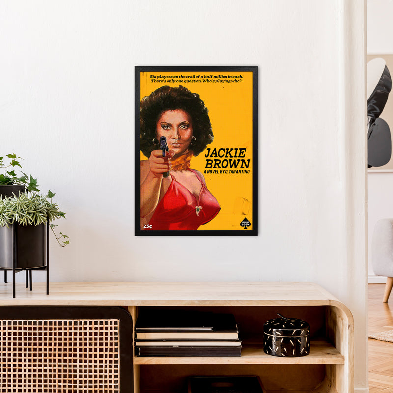 Jackie Brown by David Redon Retro Movie Poster Framed Wall Art Print A2 White Frame