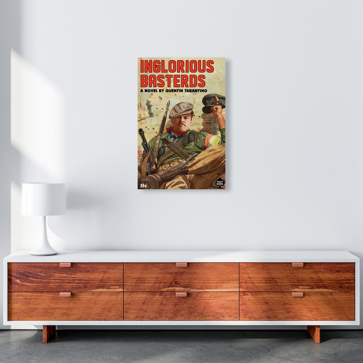 Inglorious Basterds by David Redon Retro Movie Poster Framed Wall Art Print A2 Canvas