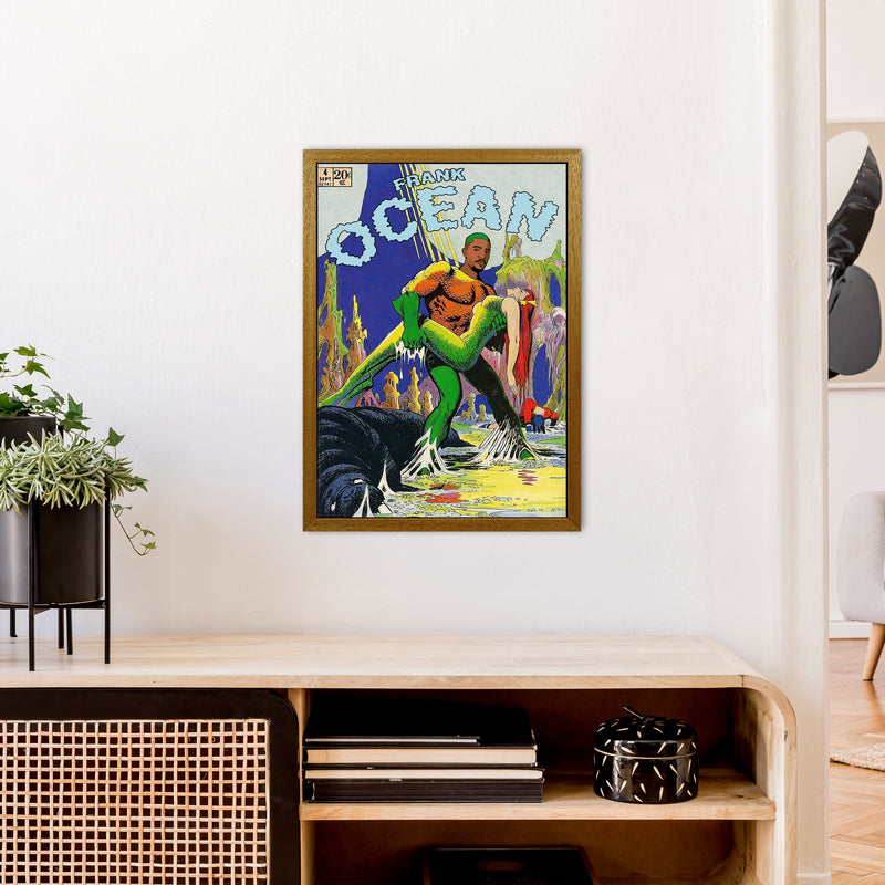 Ocean by David Redon A2 Oak Frame