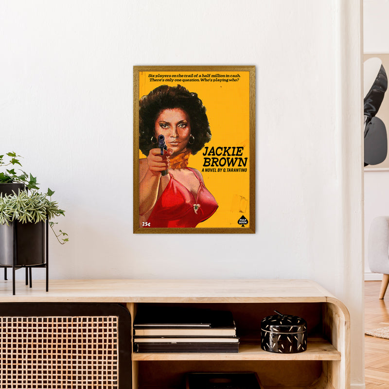 Jackie Brown by David Redon Retro Movie Poster Framed Wall Art Print A2 Print Only
