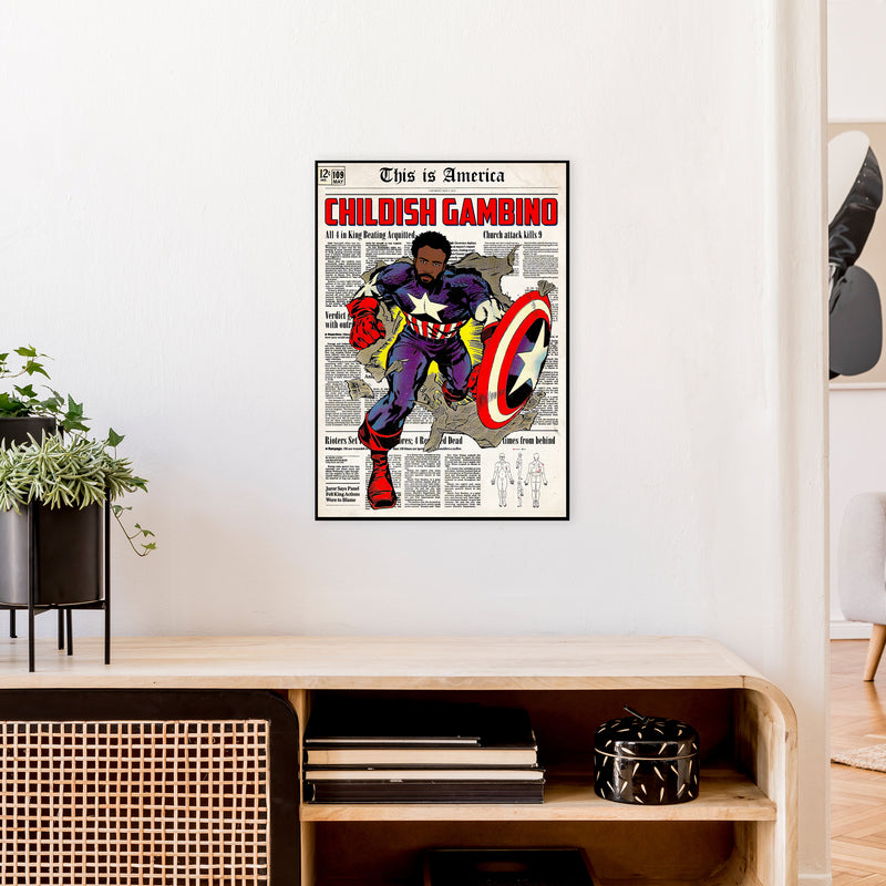 Childish by David Redon Retro Music Poster Framed Wall Art Print A2 Black Frame