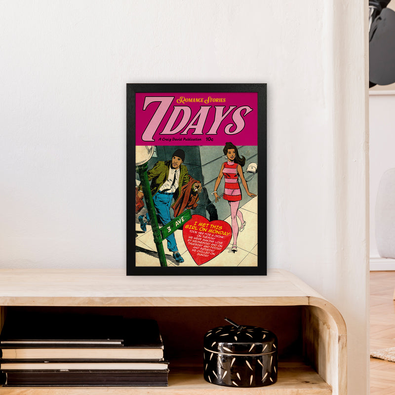 7 Days Music Poster Art Print by David Redon A3 White Frame