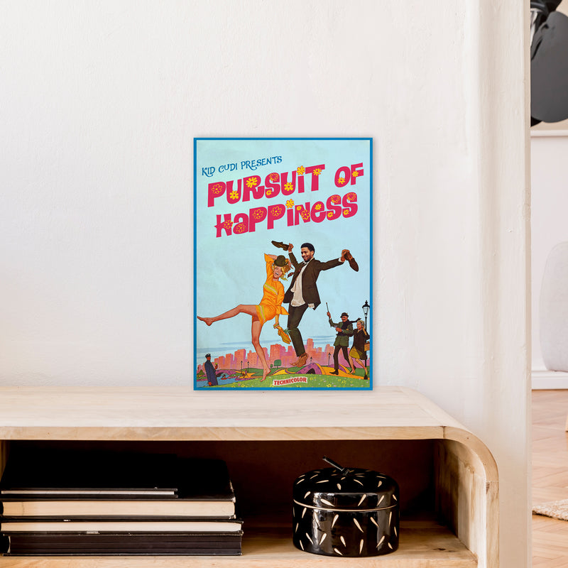 Pursuit of Happiness by David Redon Retro Music Poster Framed Wall Art Print A3 Black Frame
