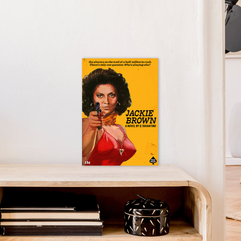 Jackie Brown by David Redon Retro Movie Poster Framed Wall Art Print A3 Black Frame