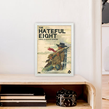 Hateful Eight by David Redon Retro Movie Poster Framed Wall Art Print A3 Oak Frame