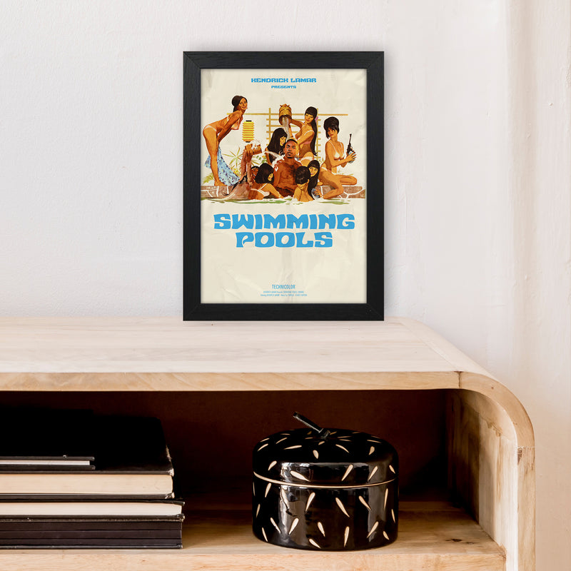 Kendrick by David Redon Retro Music Poster Framed Wall Art Print A4 White Frame