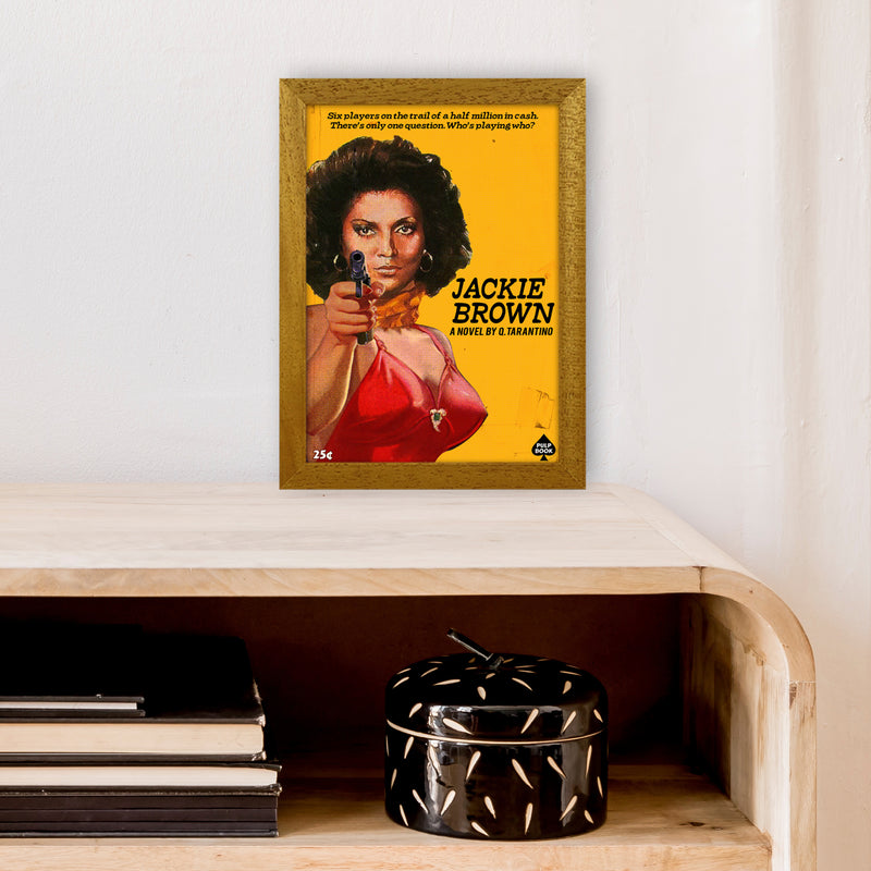 Jackie Brown by David Redon Retro Movie Poster Framed Wall Art Print A4 Print Only
