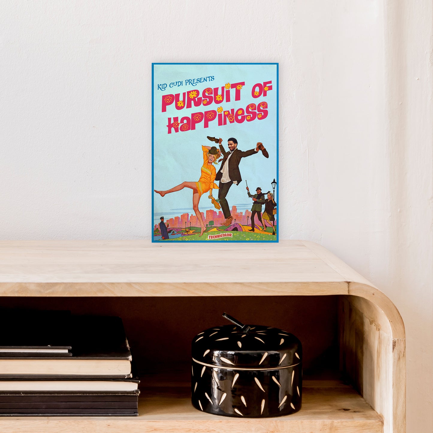 Pursuit of Happiness by David Redon Retro Music Poster Framed Wall Art Print A4 Black Frame