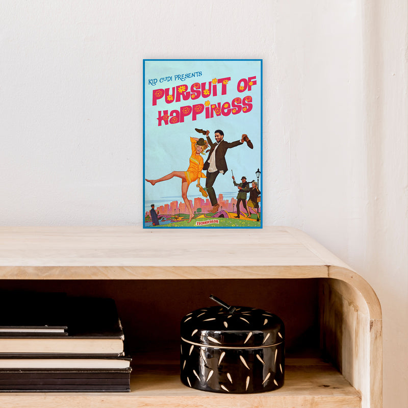 Pursuit of Happiness by David Redon Retro Music Poster Framed Wall Art Print A4 Black Frame