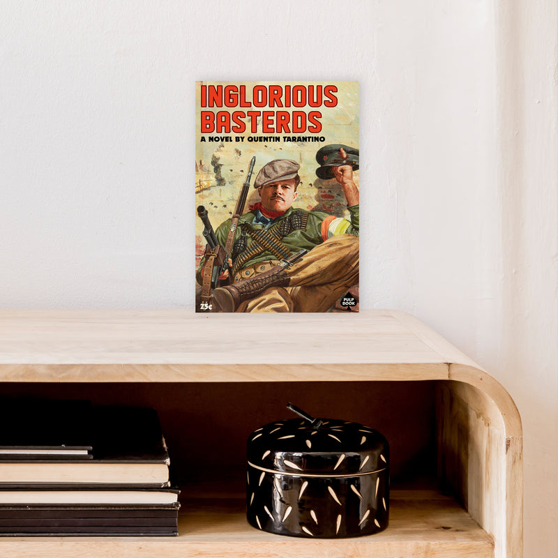 Inglorious Basterds by David Redon Retro Movie Poster Framed Wall Art Print A4 Black Frame