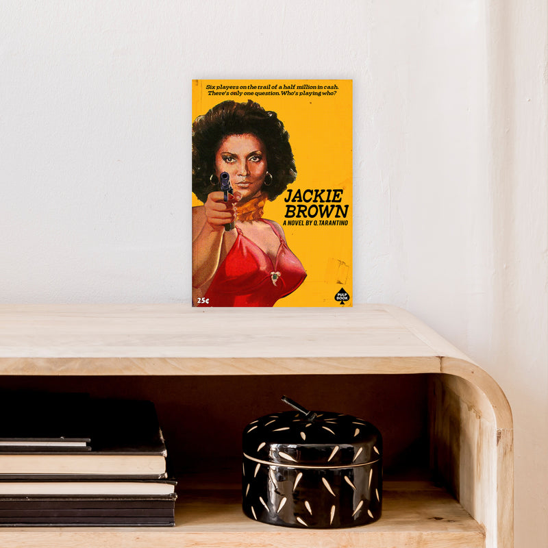 Jackie Brown by David Redon Retro Movie Poster Framed Wall Art Print A4 Black Frame