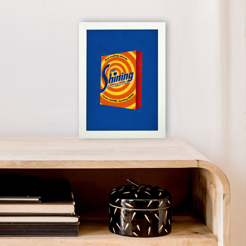 Shining Shot by David Redon Retro Movie Poster Framed Wall Art Print A4 Oak Frame
