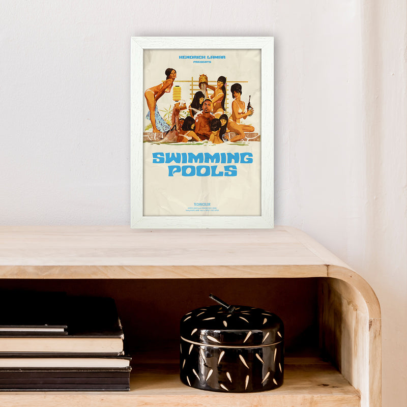 Kendrick by David Redon Retro Music Poster Framed Wall Art Print A4 Oak Frame