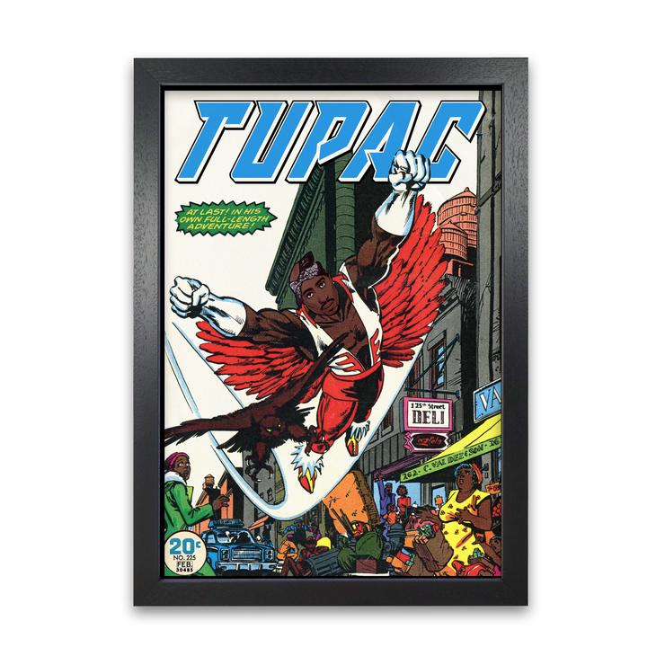 Dangerous 2pac retro music poster framed wall art print