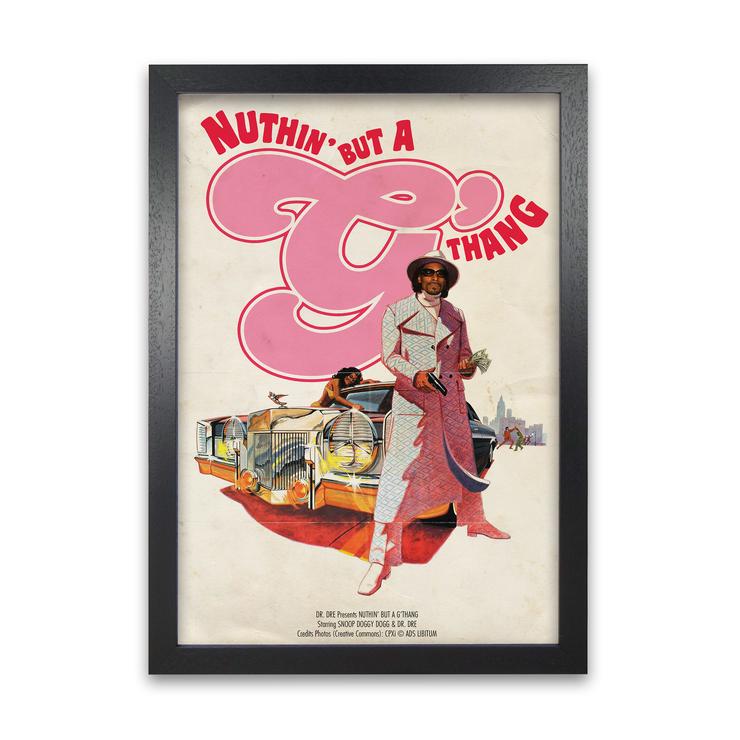 Nuthin but a g thang retro music poster framed wall art print