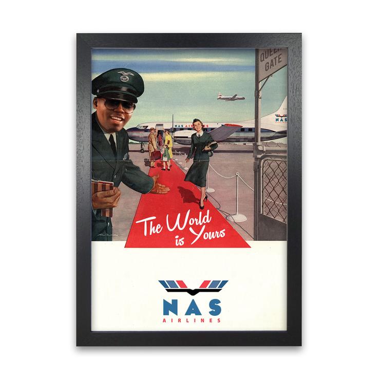 Nas airlines retro music poster framed wall art print