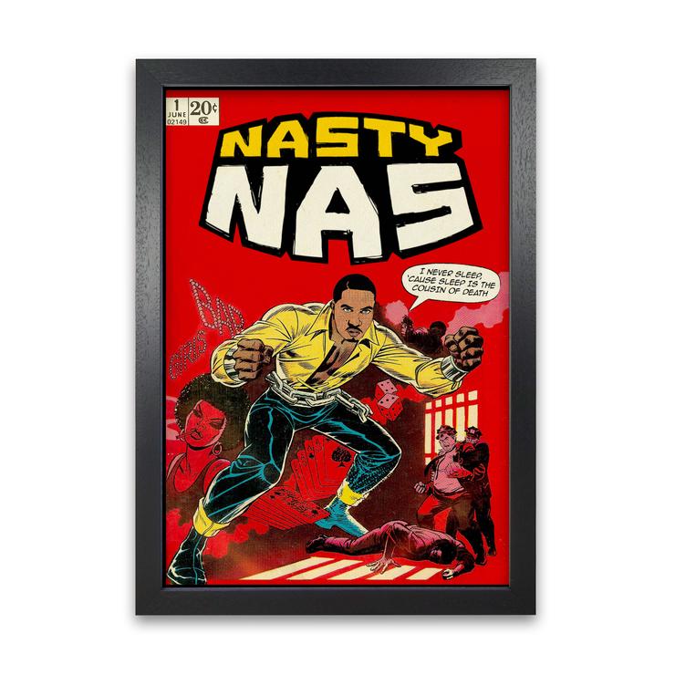 Nasty nas retro music poster framed wall art print