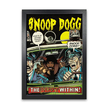 Snoop dog the beast within retro music poster framed wall art print