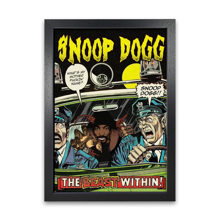 Snoop dog the beast within retro music poster framed wall art print
