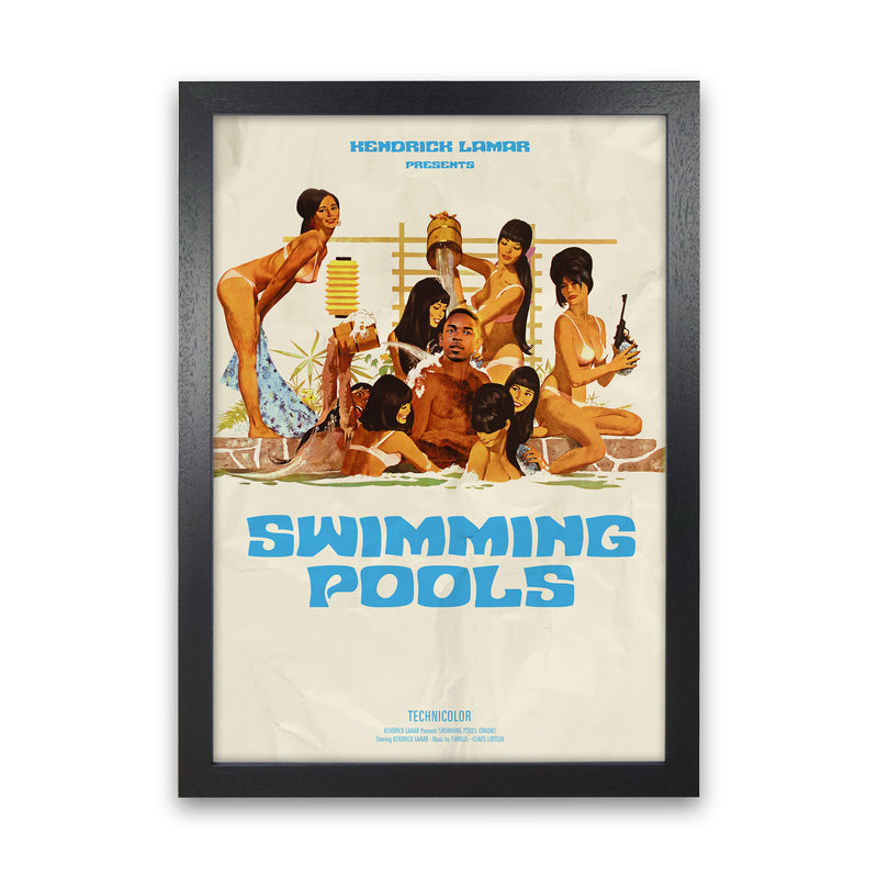 Kendrick by David Redon Retro Music Poster Framed Wall Art Print Black Grain