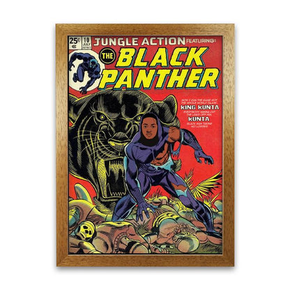 Black panther retro music poster framed wall art print