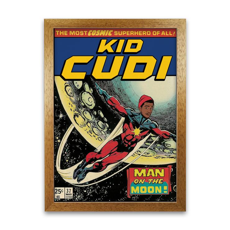 Kid cudi retro music poster framed wall art print