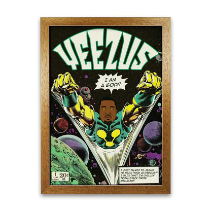 Yeezus kanye west retro music poster framed wall art print