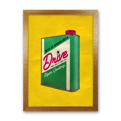 Drive Shot by David Redon Retro Movie Poster Framed Wall Art Print Oak Grain