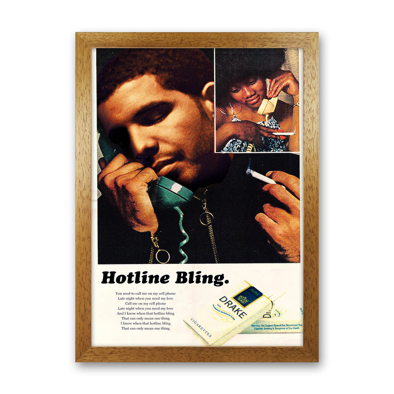 Drizzy by David Redon Retro Music Poster Framed Wall Art Print Oak Grain