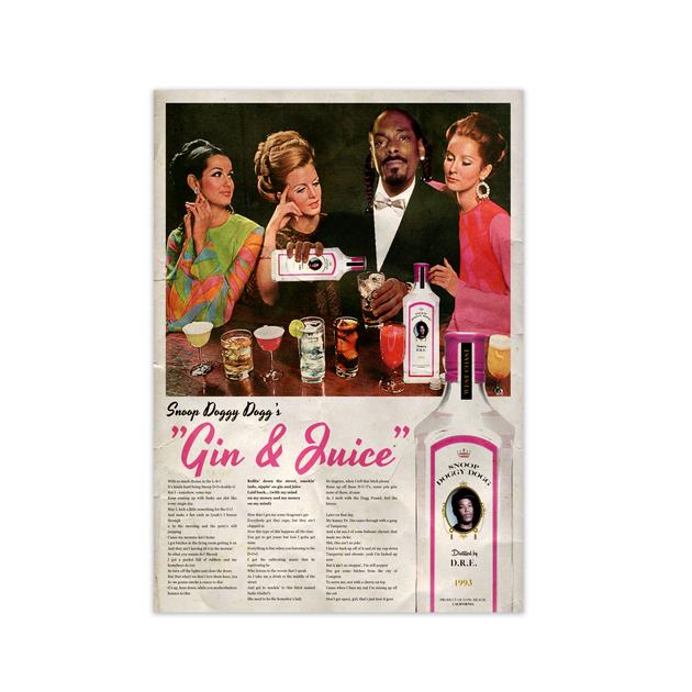 Snoop dogg gin & juice retro music poster framed wall art print