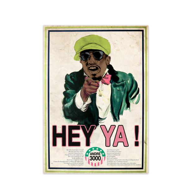 Hey ya retro music poster framed wall art print