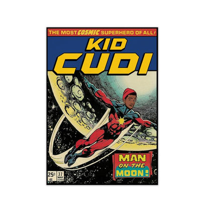 Kid cudi retro music poster framed wall art print
