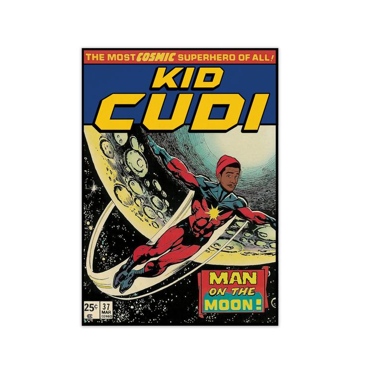 Kid cudi retro music poster framed wall art print