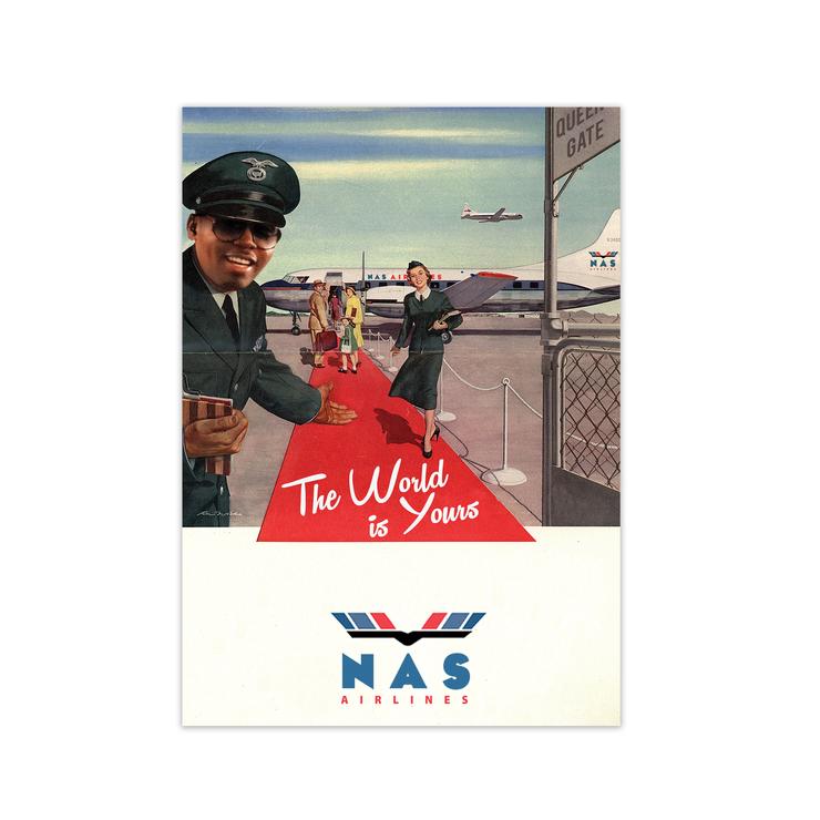 Nas airlines retro music poster framed wall art print