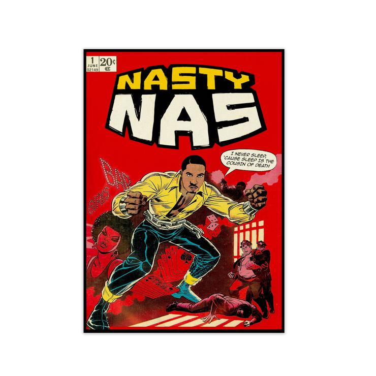 Nasty nas retro music poster framed wall art print